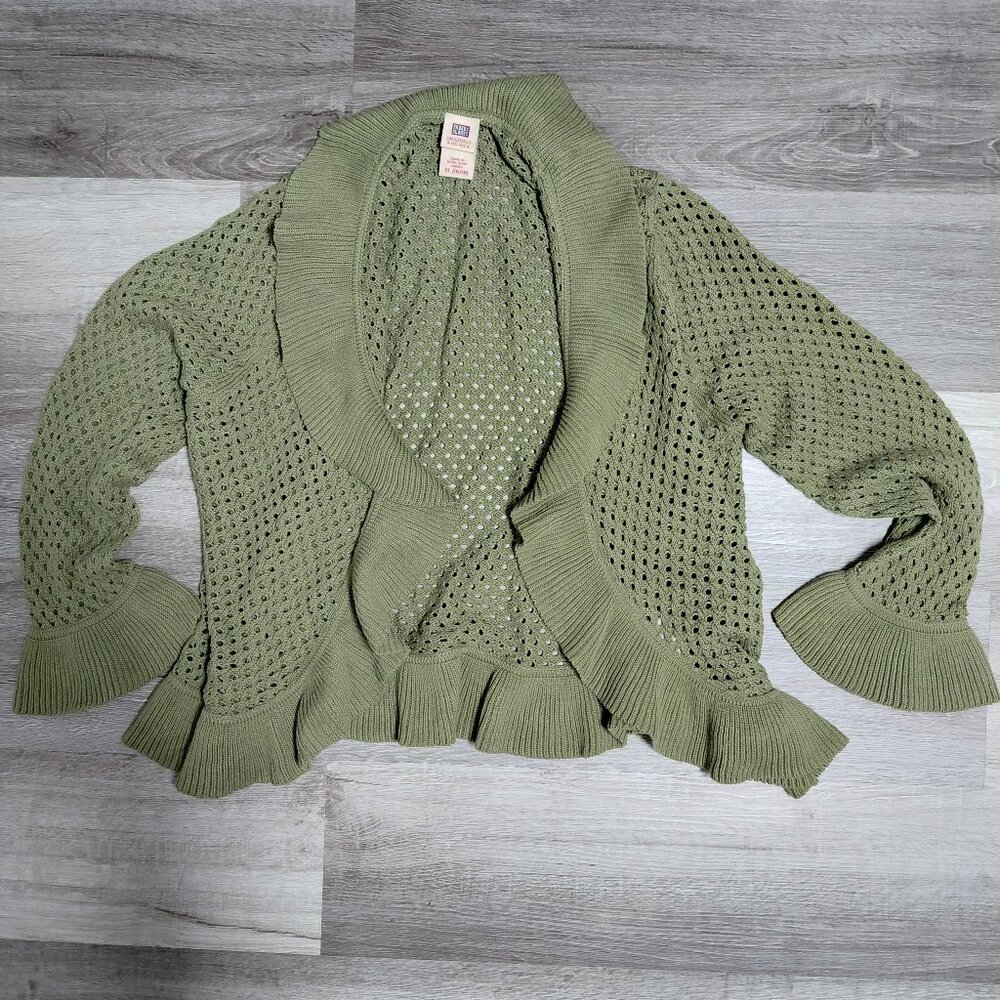 Faded Glory Women's Bell Sleeve Open Knot Front Knit Sweater Size XL
